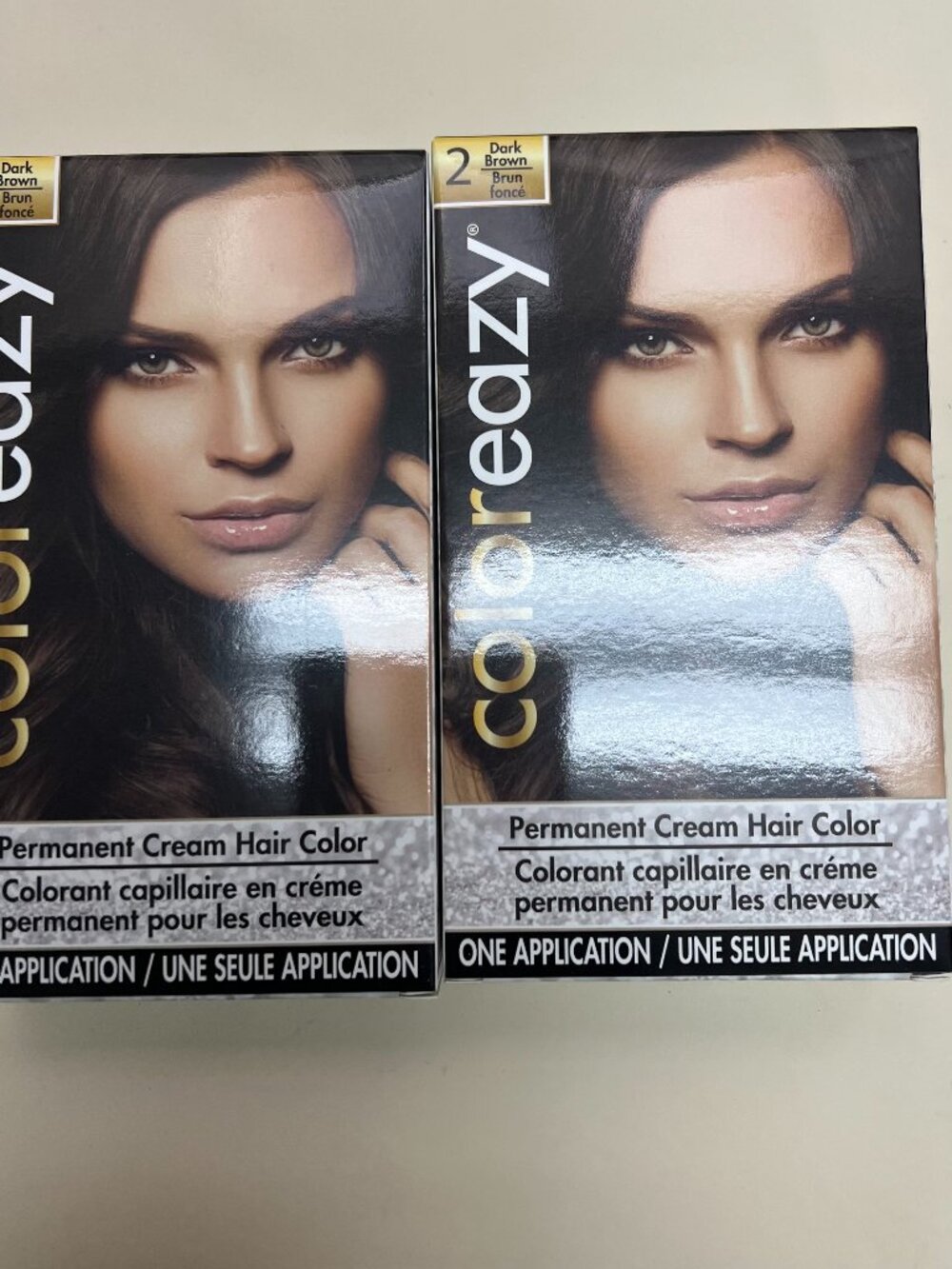 Permanent Cream Hair Color One Application #2 Dark Brown 2 Pack Coloreazy